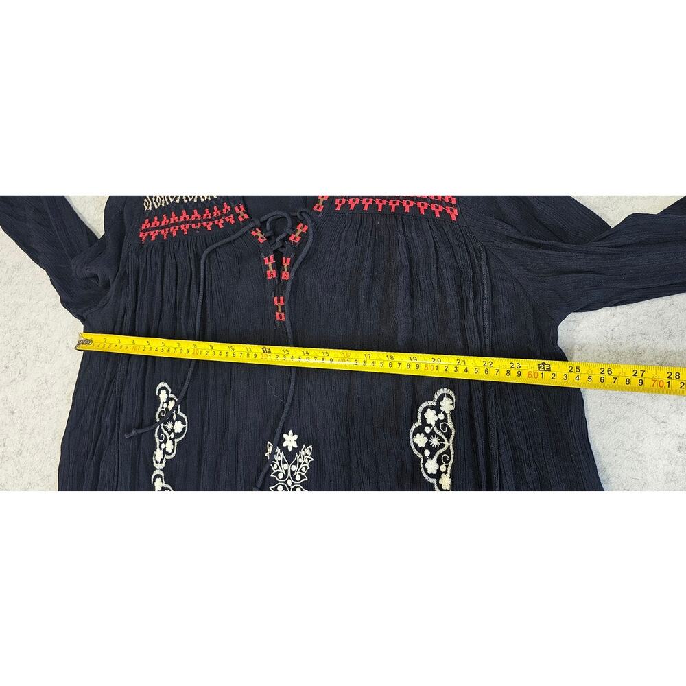 Anthropolgie Hazel Dress Embroidered Peasant Flowy, Boho 100% Viscose Aztec Sz S - Picture 11 of 15